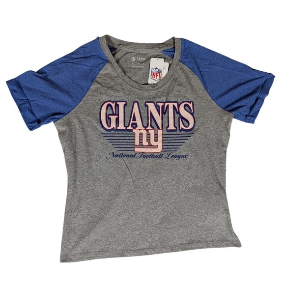 Nfl Apparel Tops - NFL New York Giants Women's T-Shirt Blue Raglan Sleeve Top Medium